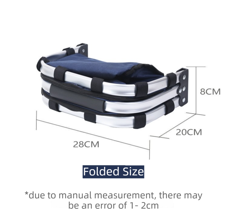 Dark Blue Foldable Insulated Picnic Basket With Zipper Lid & Handle - Modern Minimalist Large Capacity Thermal Shopping Basket for Grocery, Camping, and Meal Delivery - Image 5