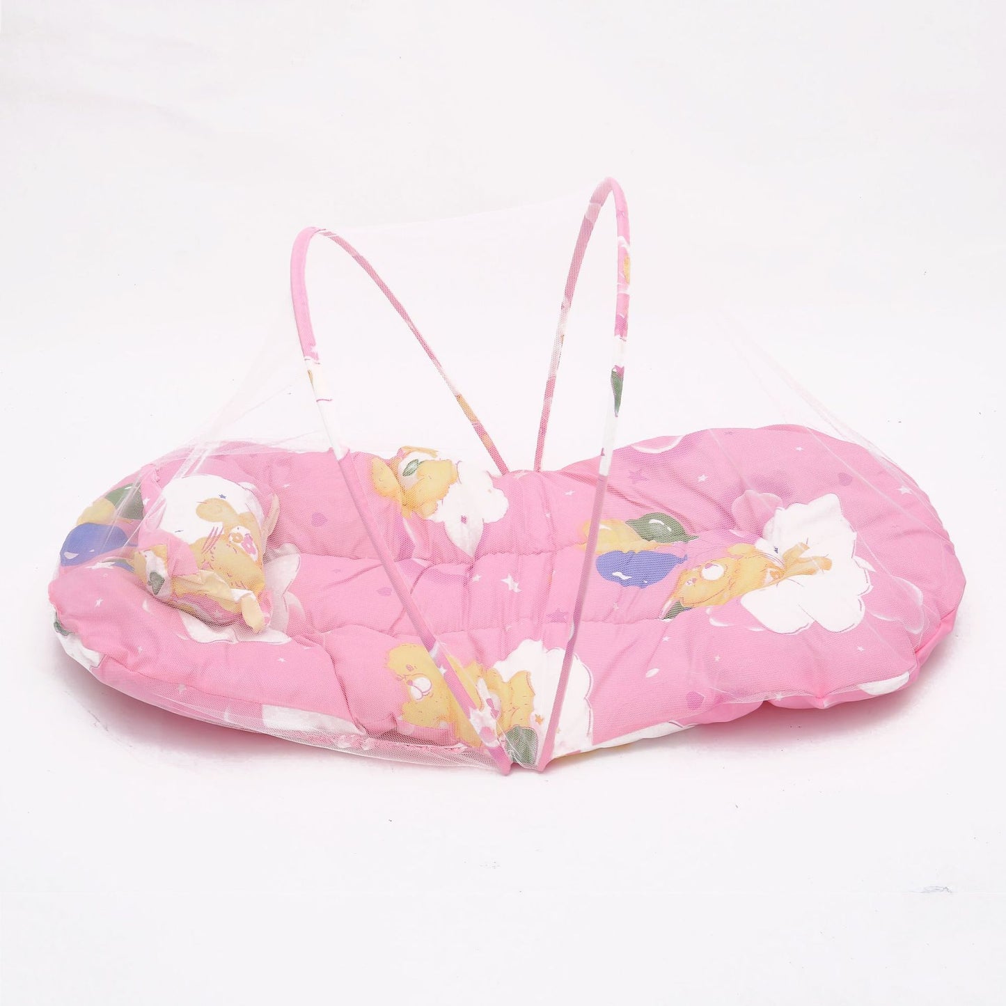 Pink Portable 3-in-1 Mosquito Net Set with Soft Sleep Pad & Pillow - Foldable Pop-Up Travel Bassinet for Infants, Breathable Shield for Indoor & Outdoor Use - Image 3