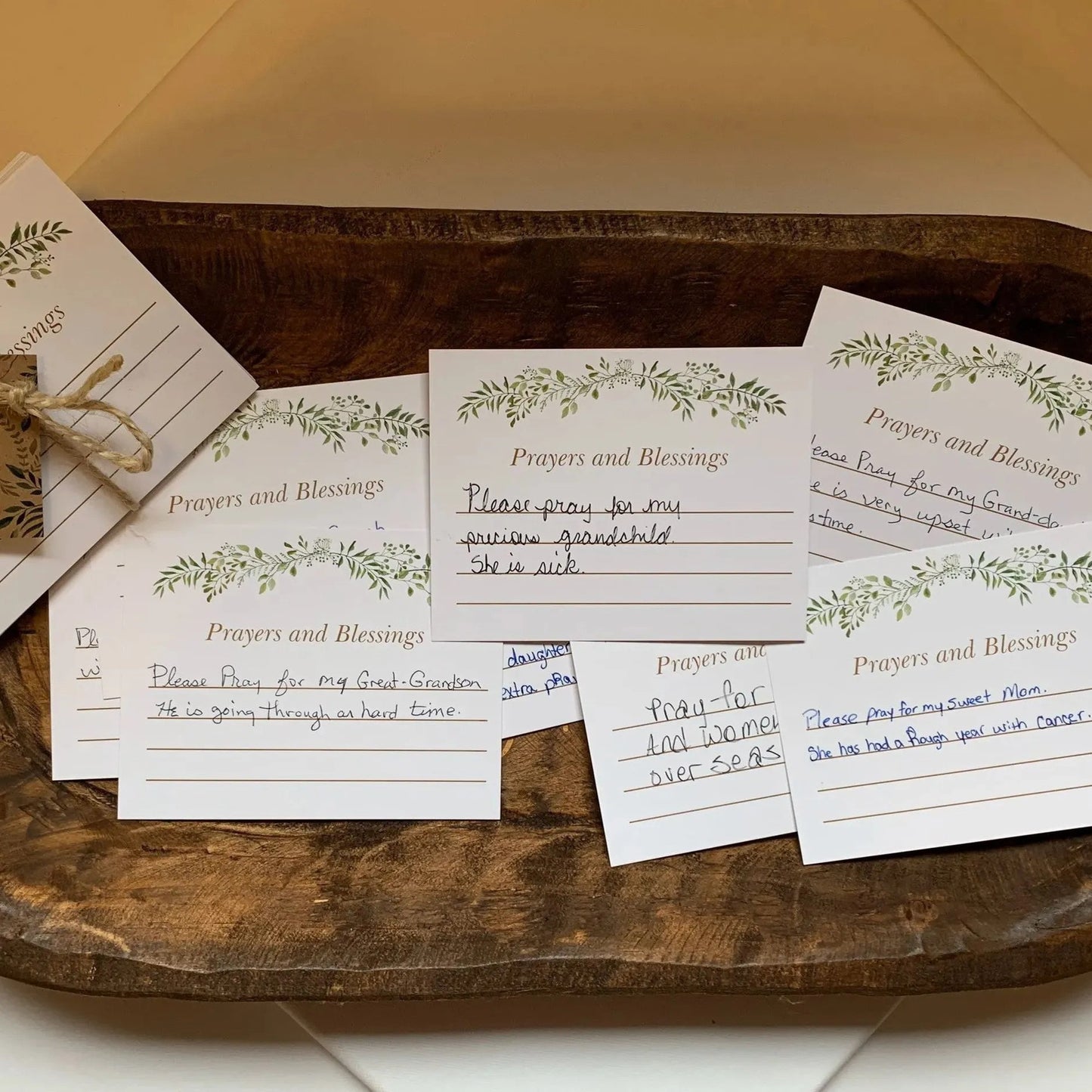 Solid Pine Wood Heart Prayer Bowl with 48 Prayer Cards - Handcrafted Gift for Communion & Home Decor - Image 3