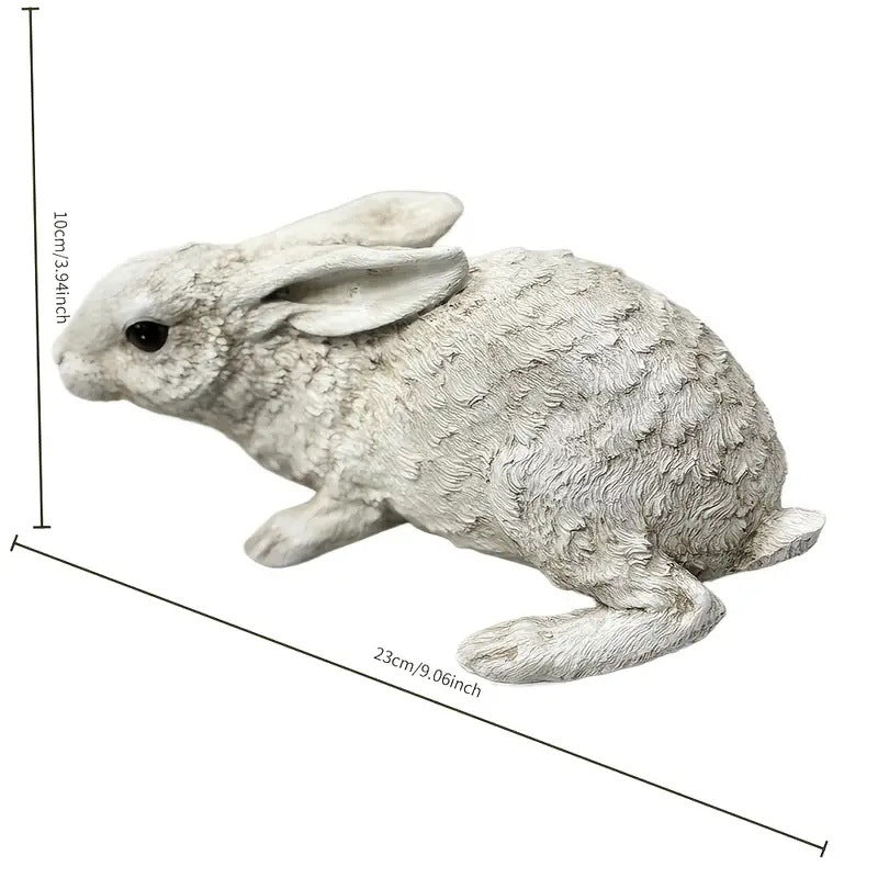 Weather-Resistant Resin Rabbit Garden Statue - Lifelike Animal Decorative Ornament for Gardens & Backyard Landscaping - Image 4