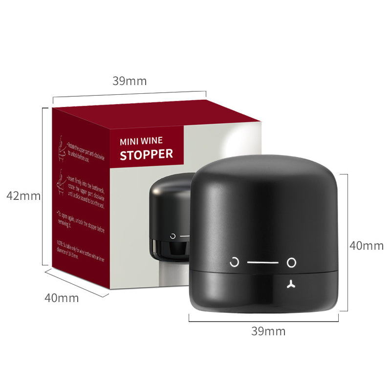 2-PCS Mini Red Wine Stopper Leak Proof Food Grade Silicone Vacuum Seal Reusable Wine Bottle Cap for Freshness Preservation Australian Home Use Black - Image 3