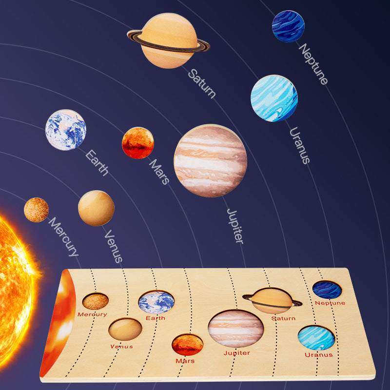 Lunar phase change 0.45 Educational Wooden Cognitive Matching Puzzle Toy for Kids Early Learning and Fine Motor Skill Development, Durable Preschool Accessory - Image 4