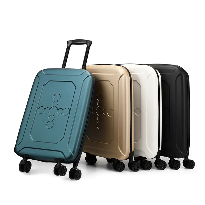 White 20 Inch Foldable Carry-on Suitcase Ultra Lightweight 2.1kg Hard Shell Luggage with 360 Spinner Wheels and Combination Lock for Australian Travel - Image 2