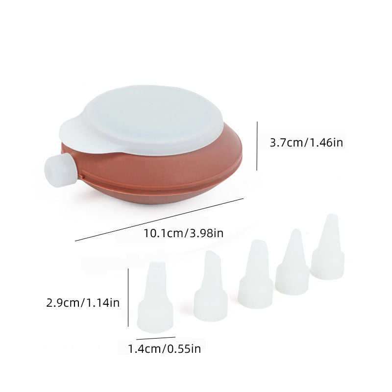 2-Pack Food Grade Silicone Macaron Piping Pot Squeezer with 5 Interchangeable Nozzles for Dessert Decorating and Home Baking Essentials - Image 4
