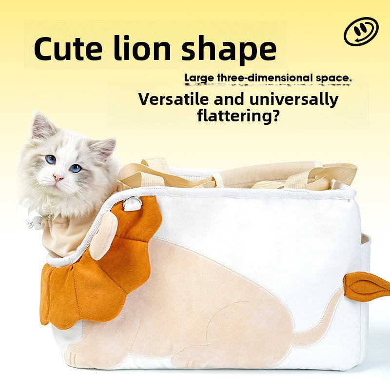 Lion Shape Pet Carrier Bag Large Capacity Breathable Mesh Adjustable Opening Portable Handheld Shoulder Travel Bag for Local Pet Owners and Small Animals - Image 6