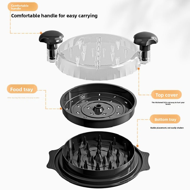 Milk white Manual Meat Shredder with Transparent Lid and 360 Degree Rotation for Kitchen Quick Meal Prep Professional Culinary Solution for Modern Households - Image 5