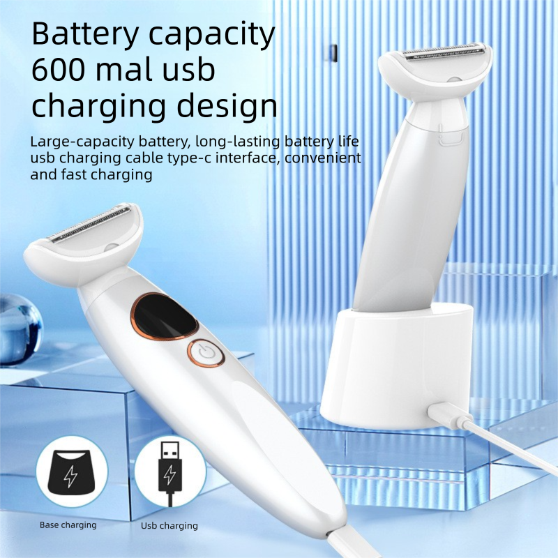 Purple 5-in-1 Women's Hair Removal Epilator – Multi-Function Body Grooming Kit with Waterproof Design, LED Display & USB Charging - Image 4