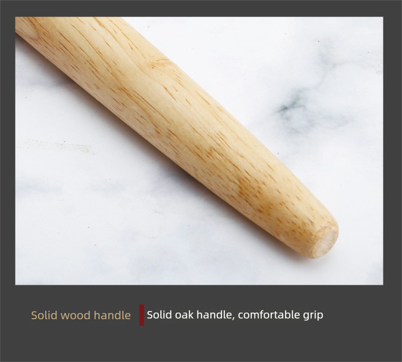 Danish Dough Whisk Slim Dual Ring Design Long Oak Wood Handle Bread Mixer Tool for Sourdough Starter Jars & Batters - Image 9