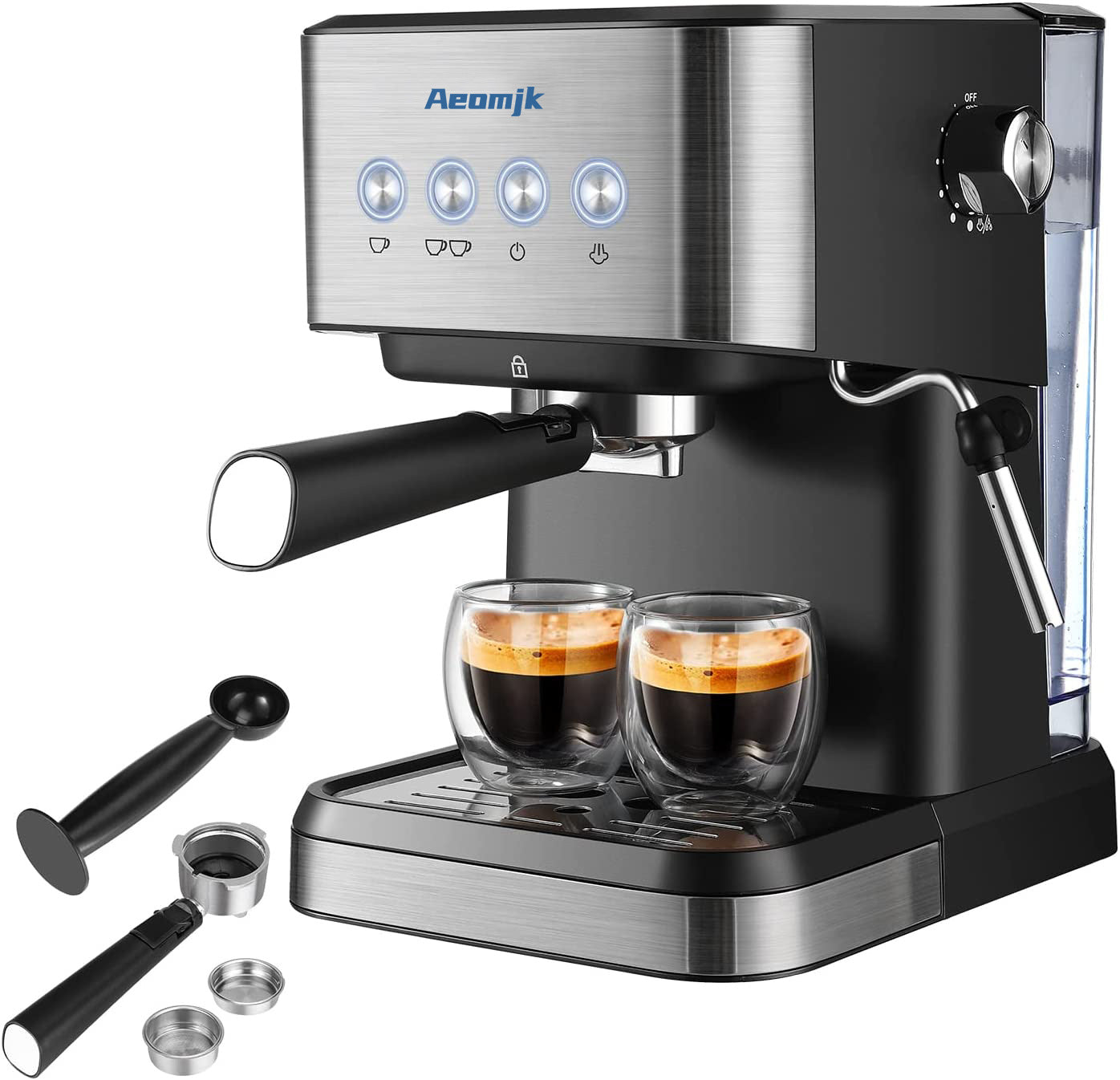 Premium Espresso Coffee Machine with Touch Control Panel & Steam Milk Frother 1050W Stainless Steel CM3010 (AU Plug) - Image 7