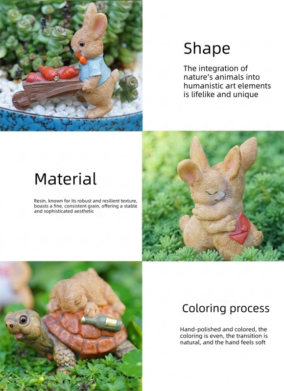Garden Style "Apple Hedgehog" Succulent Planter Decoration – Cute Animal Figurine Resin Craft for Balcony and Pot Plant - Image 3