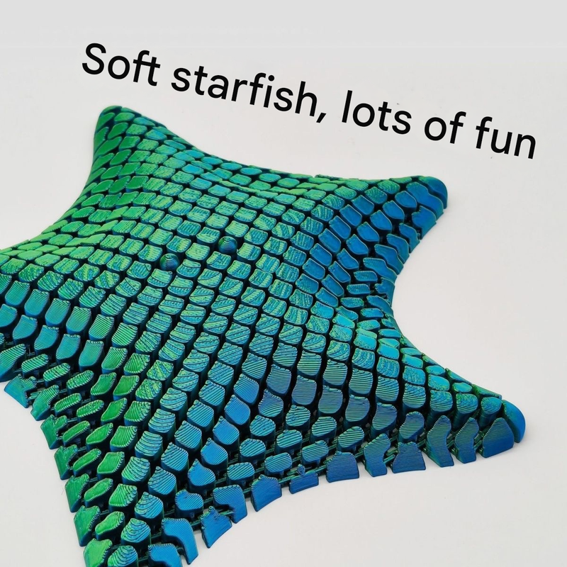 Laser Purple 3D-Printed Articulated Starfish Fidget Toy for Stress Relief - Eco-Friendly 12cm Sensory Toy for Kids & Adults - Image 4