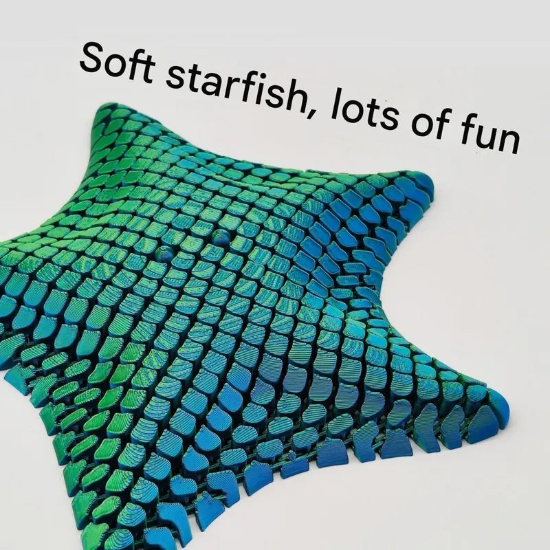 Pink 3D-Printed Articulated Starfish Fidget Toy for Stress Relief - Eco-Friendly 12cm Sensory Toy for Kids & Adults - Image 4