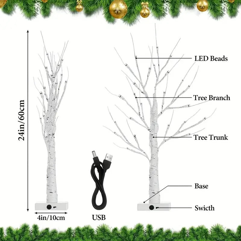 144 LEDS Birch Tree Lamp with Bendable Branches Style - Warm White Romantic Decorative Night Light Decor - Image 4