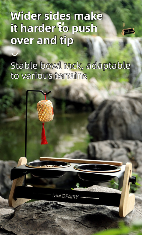White Elevated Adjustable (9-14CM) Double Ceramic Bowls Pet Diner - Ergonomic 270° Tilt Controlled Tip-Proof Stable Iron Base - Image 5