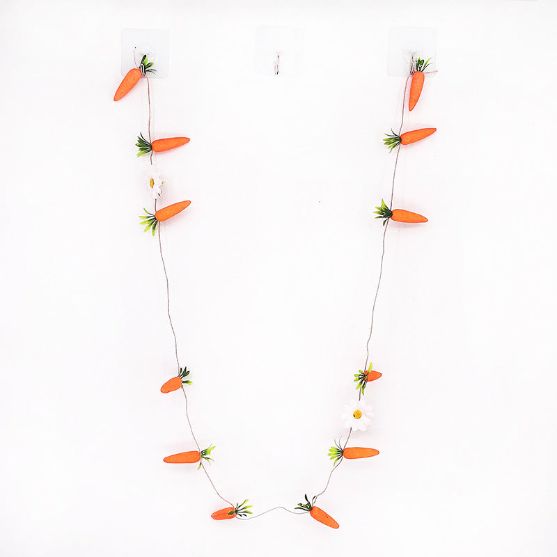 2-Pack 125CM Easter Carrot Hemp Rope Hanging Bunting - Festive Rabbit & Garden Themed Party Decoration - Image 3