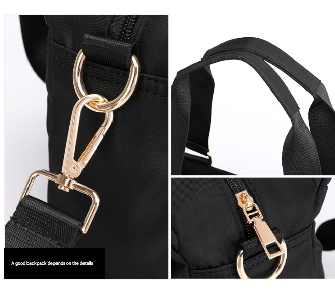 Brown Women's Large Capacity Water-Resistant Nylon Handbag Multi-Compartment Crossbody Shoulder Bag for Work Travel and Daily Use 30cm - Image 4
