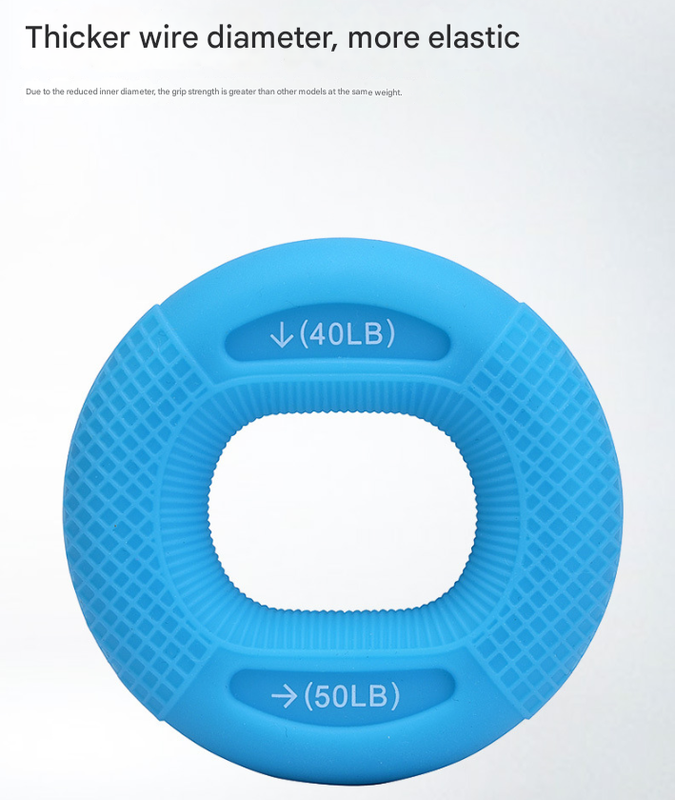Blue 40/50LB 2-Pack Silicone Hand Grip Strengthener Rings - Dual-Resistance Finger Exerciser and Forearm Trainer for Muscle Recovery and Carpal Tunnel Prevention - Image 4