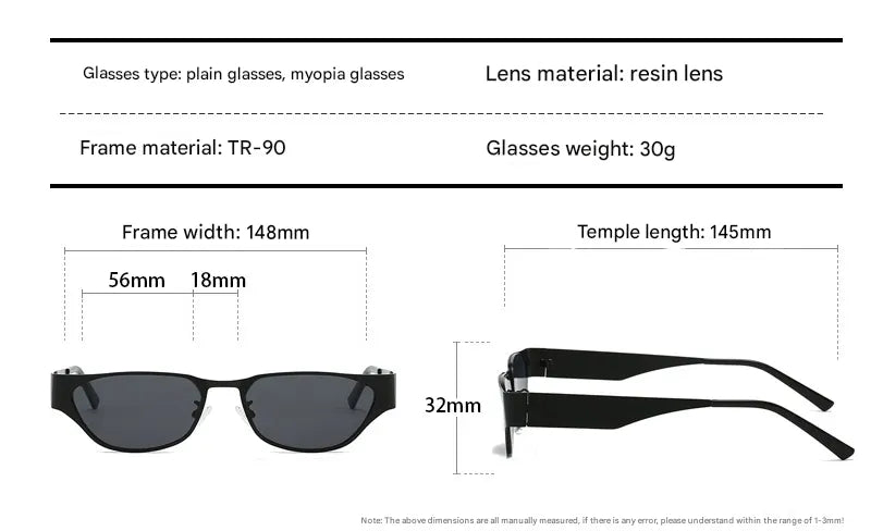 Black Frame Black Sheet Retro Cat-Eye Metal Sunglasses for Women - UV Protection Stylish Streetwear Shades - Image 2