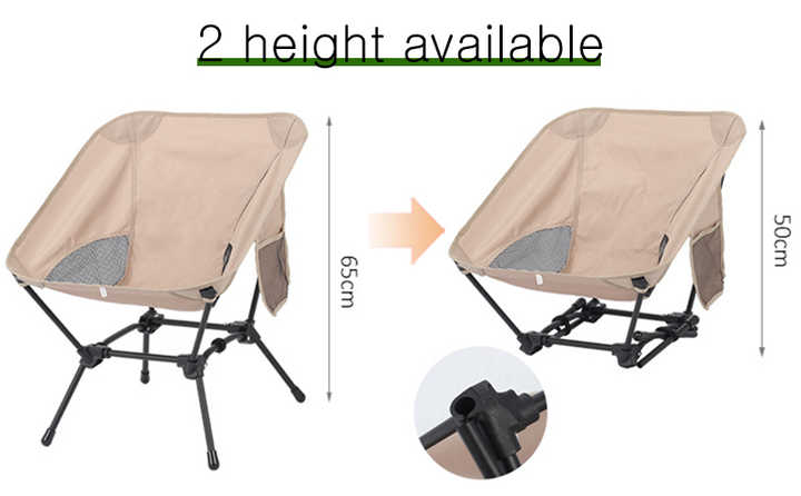 Black Portable Lightweight Folding Beach Chair - Compact Fishing Chair with Square Legs for Outdoor Use - Image 6