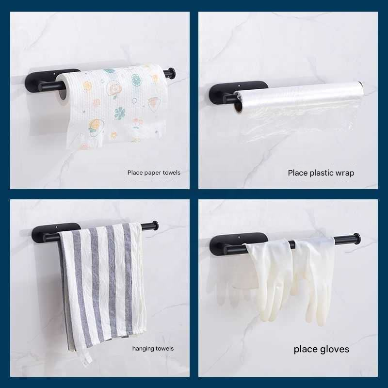 Silver Stainless Steel Kitchen Paper Holder with Adhesive Mounting – Under Cabinet Tissue Roll Rack for Paper Towels, Toilet Paper or Plastic Wrap - Image 4