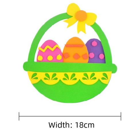 5-Pack Green Easter egg Easter EVA Craft Basket Kit – DIY Creative Art & Craft Supplies for Kids, Perfect for Parent-Child Activities and Holiday Decorations - Image 7