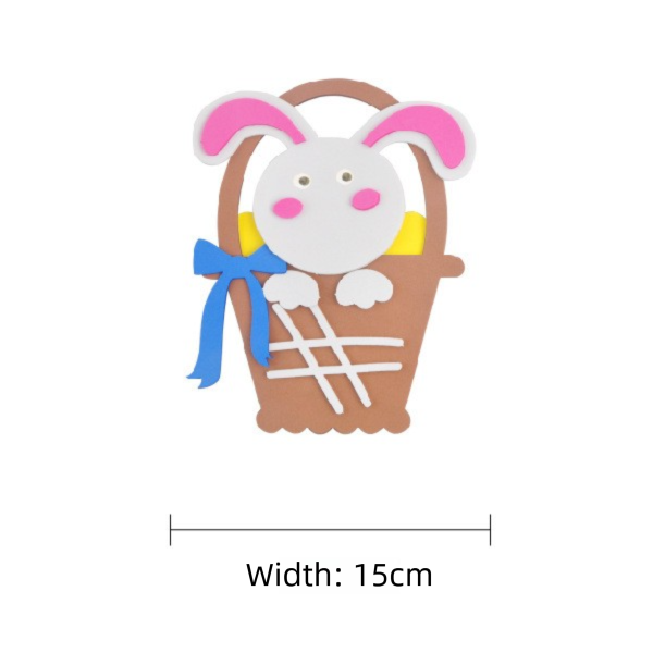 5-Pack rabbit Easter EVA Craft Basket Kit – DIY Creative Art & Craft Supplies for Kids, Perfect for Parent-Child Activities and Holiday Decorations - Image 7