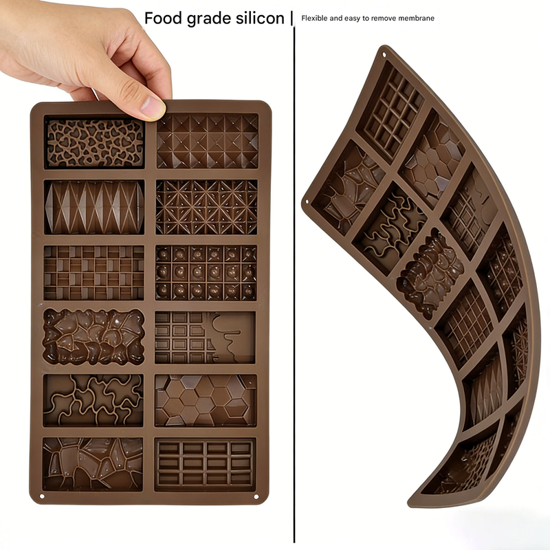 2-Piece Dubai Rectangle Chocolate Silicone Mold Set – Food-Grade, Easy Release, Heat-Resistant Baking Molds for Chocolate, Candy, and Cake(Triangle chocolates) - Image 4