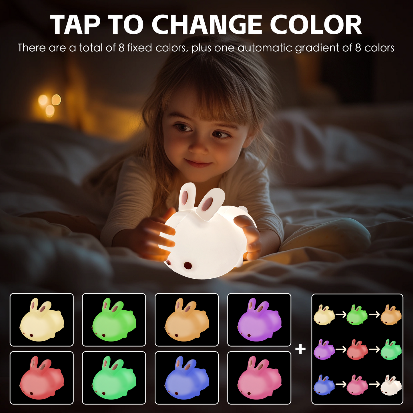 Squishy Cute Bunny Night Light - Image 5