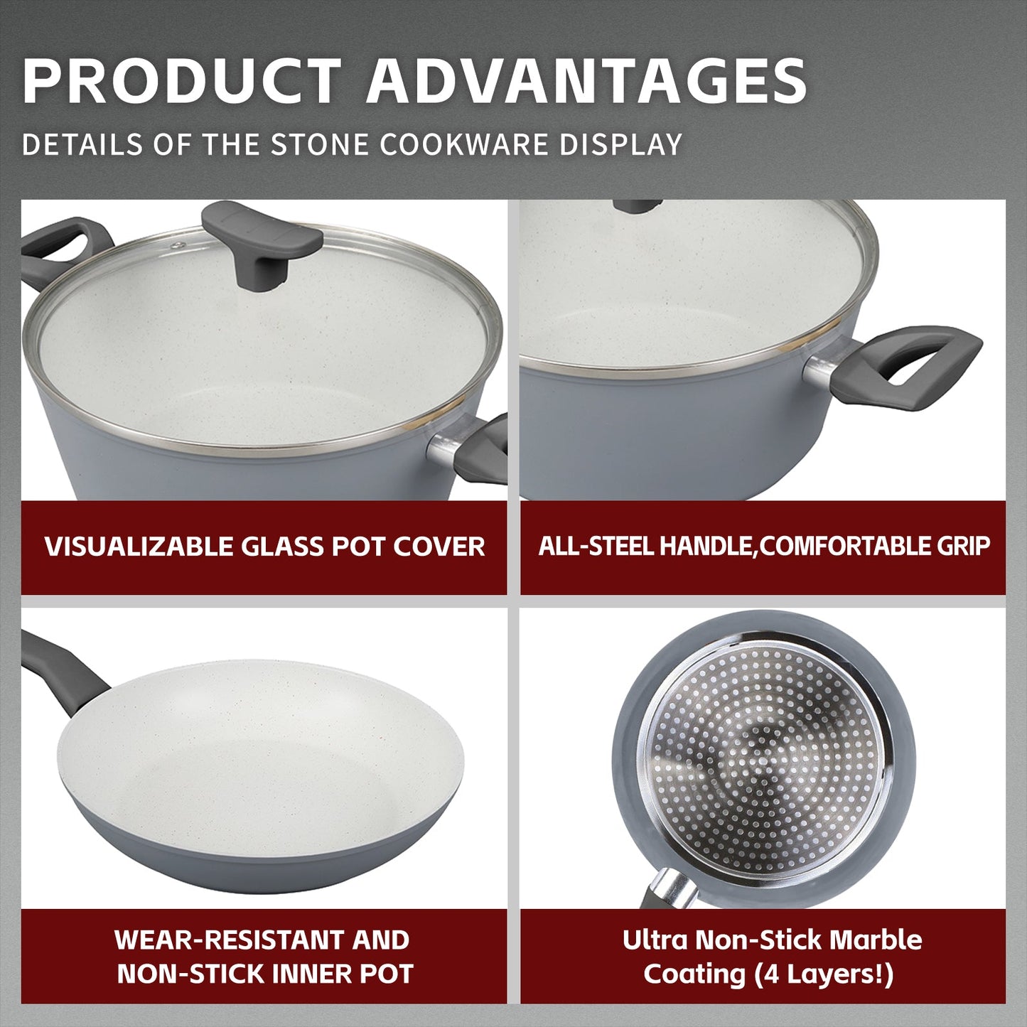 8 Pcs Clevinger Non-Stick Cookware Set - Image 5