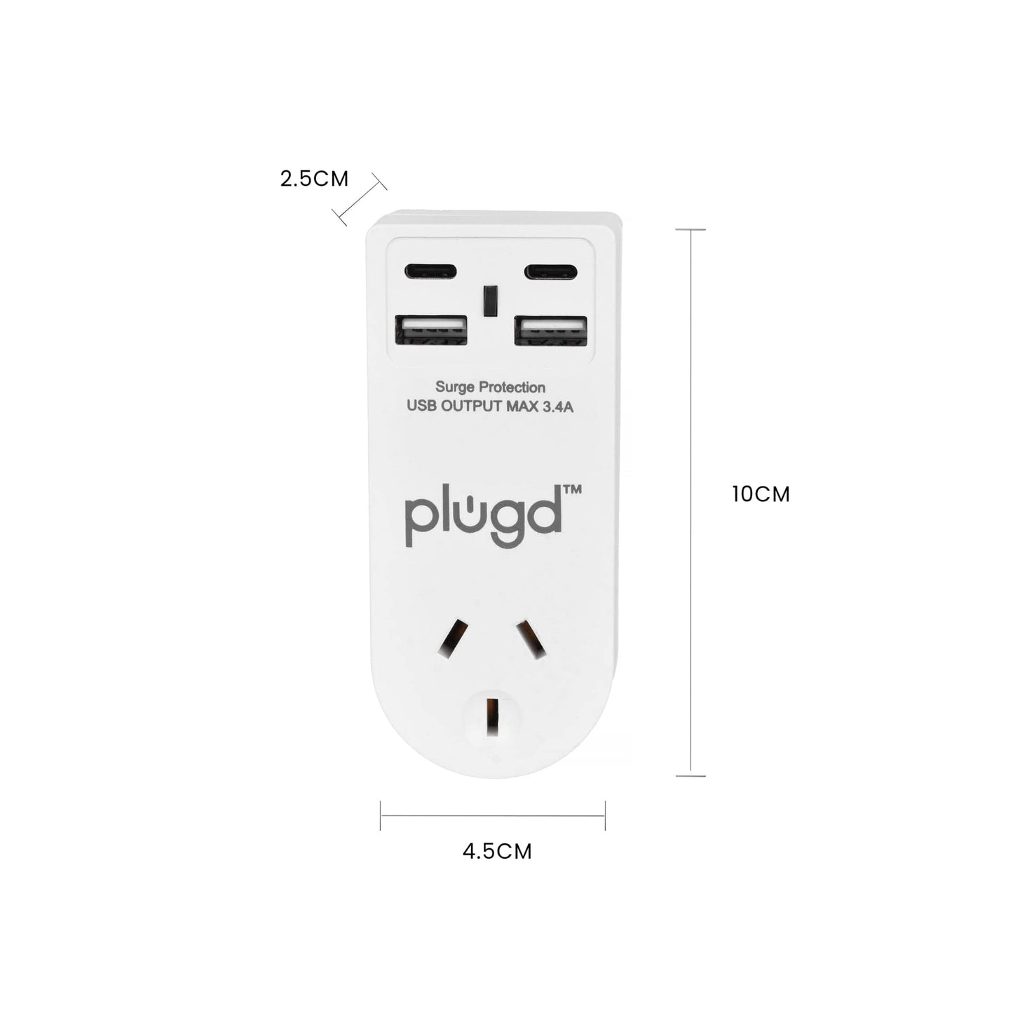 2 USB-A and 2 USB-C Wall Charger with Surge Protection - Image 4
