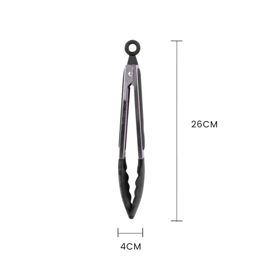 Stainless steel & silicone tongs charcoal - Image 3