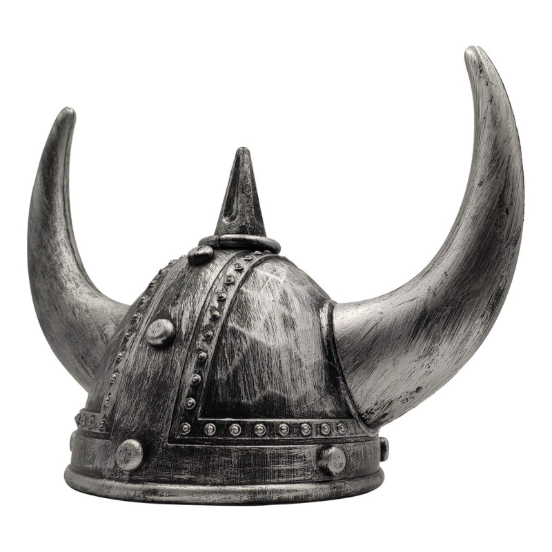 Viking Helmet Medieval Viking Horned Hat Warrior Costume Hat Cosplay-Silver Black - Image 4