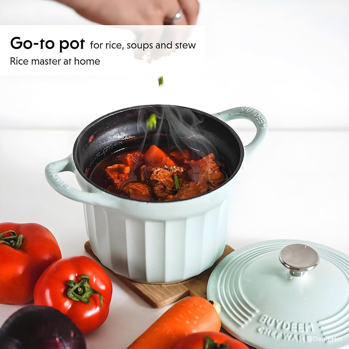 BUYDEEM 1.8L Enameled Cast Iron Dutch Oven CP541 - Image 5