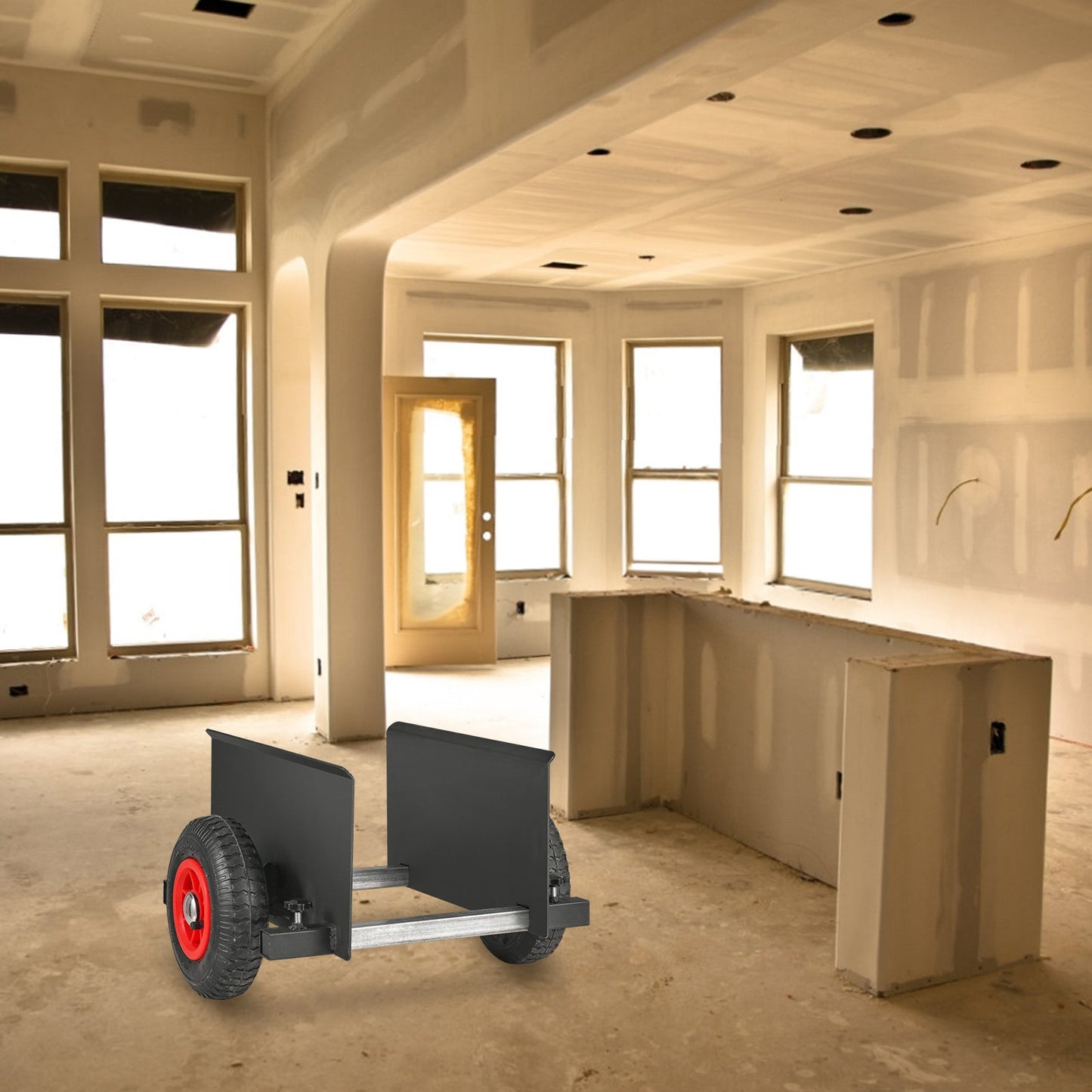 Panel Dolly, 600LBS Capacity Slab Dolly, Heavy-duty Drywall Mover with 8" Pneumatic Wheels, Adjustable Clamp Panel Cart for Drywall Sheet, Material Handling, All Terrain Moving Cart - Image 8