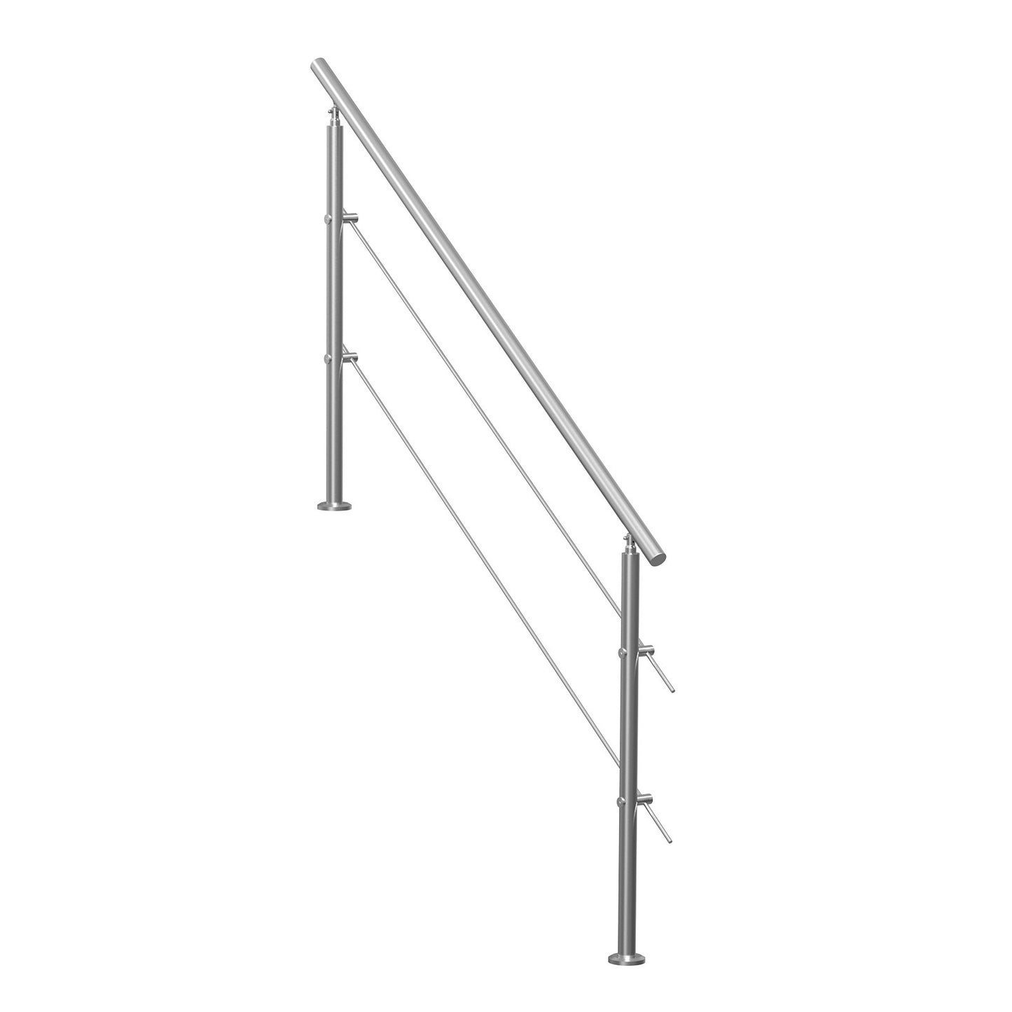 Handrails for Outdoor Steps, 70.9in Length 2 Crossbars Stair Hand Rail Kit, Transitional Stainless Steel Railings w/ Installation Kit, Double-column Staircase Handrails for Seniors,Porch & Deck - Image 9