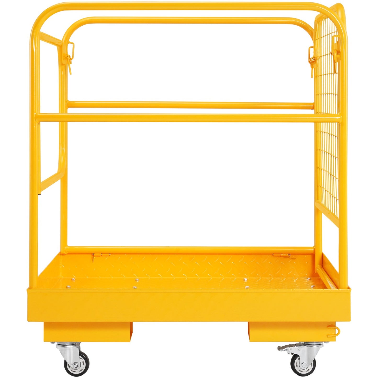 Forklift Safety Cage, 544 kg Load Capacity, 92 x 92 cm Folding Forklift Work Platform with Lockable Swivel Wheels, Drain Hole, and Device Chain, Holds 1 to 2 Adults, Perfect for Aerial Work - Image 9