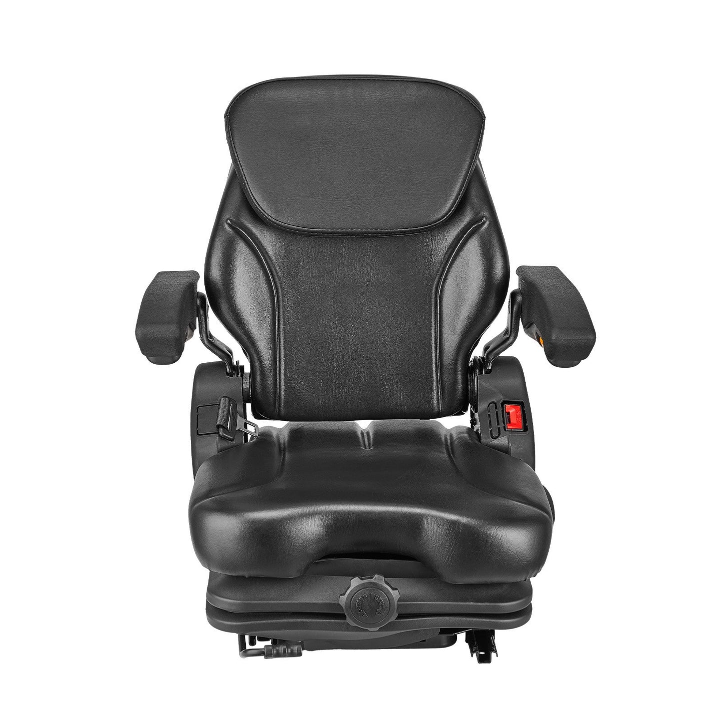 Universal Forklift Seat, Tractor Suspension Seat with Adjustable Back, Armrest, Headrest & Safety Belt, Secure Fold Down Tractor Seat with Micro Switch, Lawnmower Seat for Skid Loader Bulldozer - Image 9