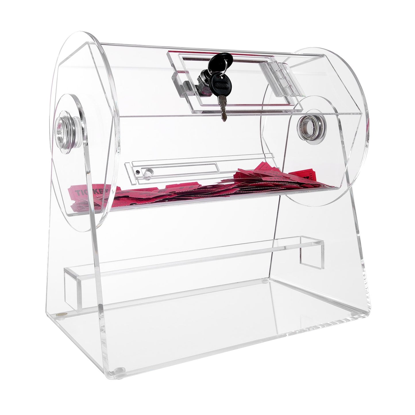 Acrylic Raffle Drum, Holds 2500 Tickets or 100 Raffle Balls, Professional Raffle Ticket Spinning Cage with 2 Keys, Transparent Lottery Spinning Drawing, Raffle Ticket Box for Lottery Games Bingo - Image 9