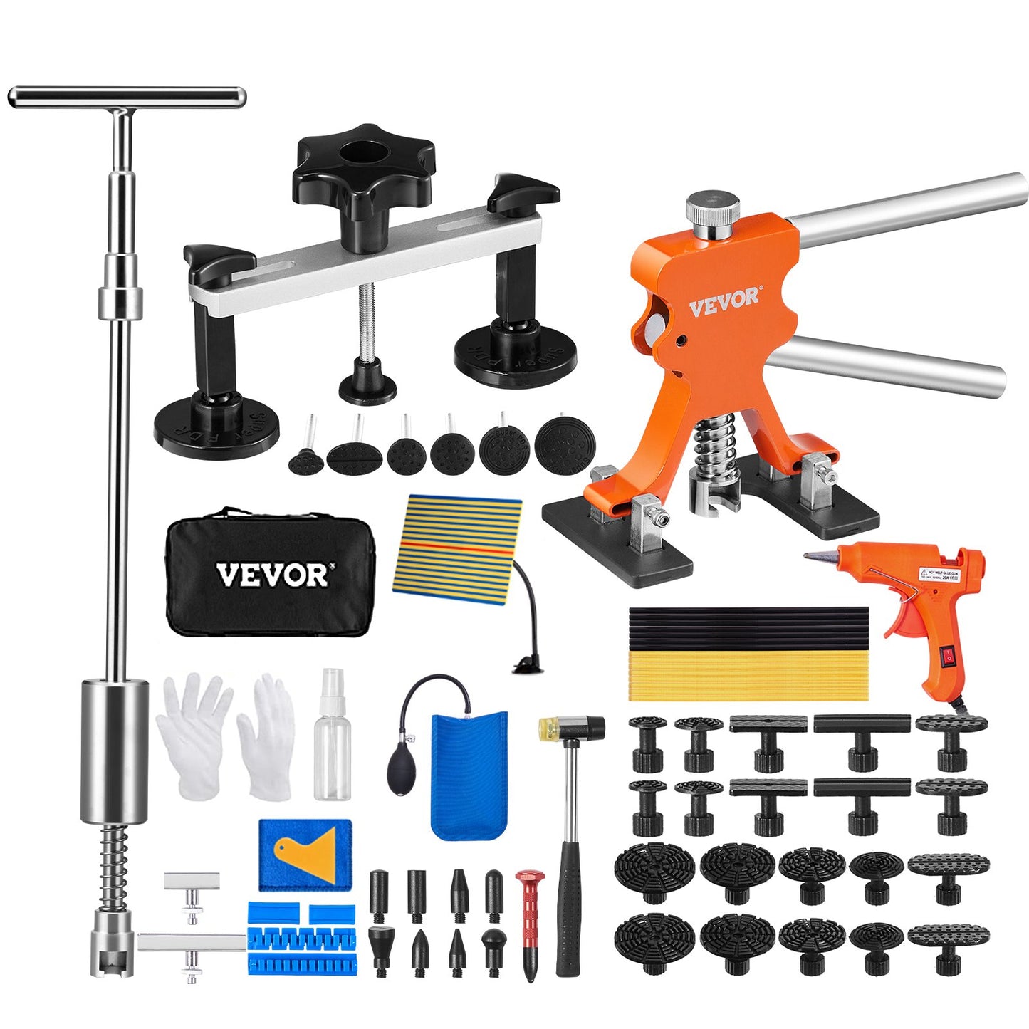 69 PCS Dent Repair Kit, Auto Car Body Paintless Dent Removal Tool Kit, Golden Lifter, Bridge Puller, Slide Hammer Tool Kit for Automobile Body, Washing Machine, Refrigerator - Image 9
