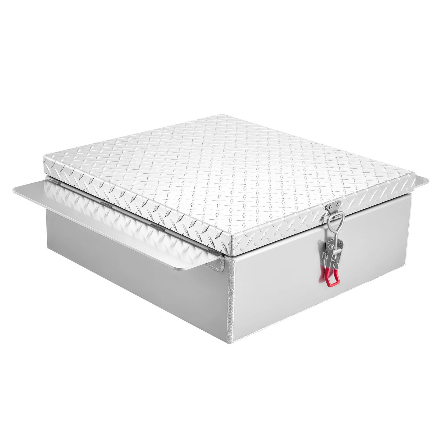 Truck Bed Tool Box, Heavy Duty Aluminum Tool Box with Diamond Plate, Storage Toolbox Chest Organizer Supports up to 100 kg, Ideal for Pickup, Truck Bed, RV, Trailer, 770 x 610 x 230 mm, Silver - Image 9