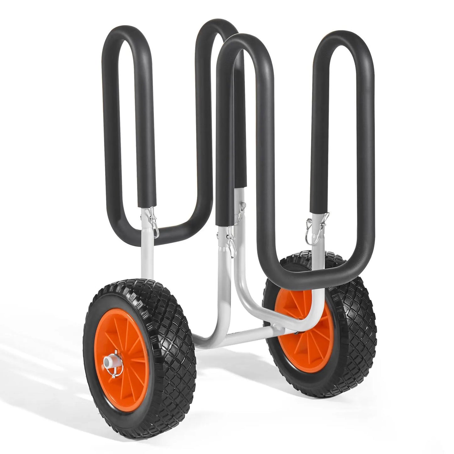 Kayak Cart, 68.0 kg Load Capacity, Stand Up Paddle Board Trolley with 25.4 cm Solid Rubber Tires & Kickstands, Paddle Board Carrier with Ratchet Strap for Paddleboard & Surfboard Transport - Image 9