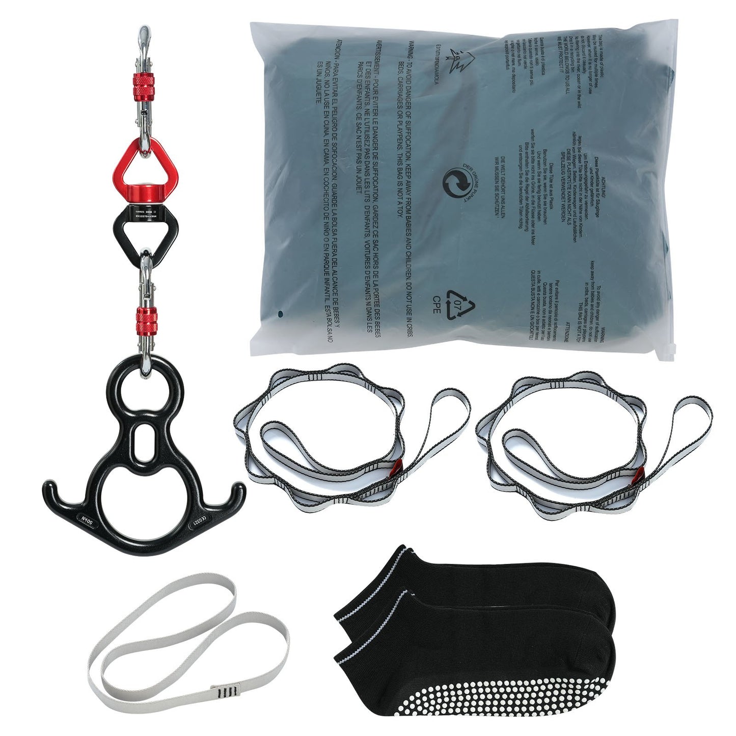 Aerial Silk & Yoga Swing, 8 m Length, Aerial Yoga Hammock Kit with 100gsm Nylon Fabric, Full Rigging Hardware & Easy Set-up Guide, Antigravity Flying for All Levels Fitness Bodybuilding, Green - Image 9