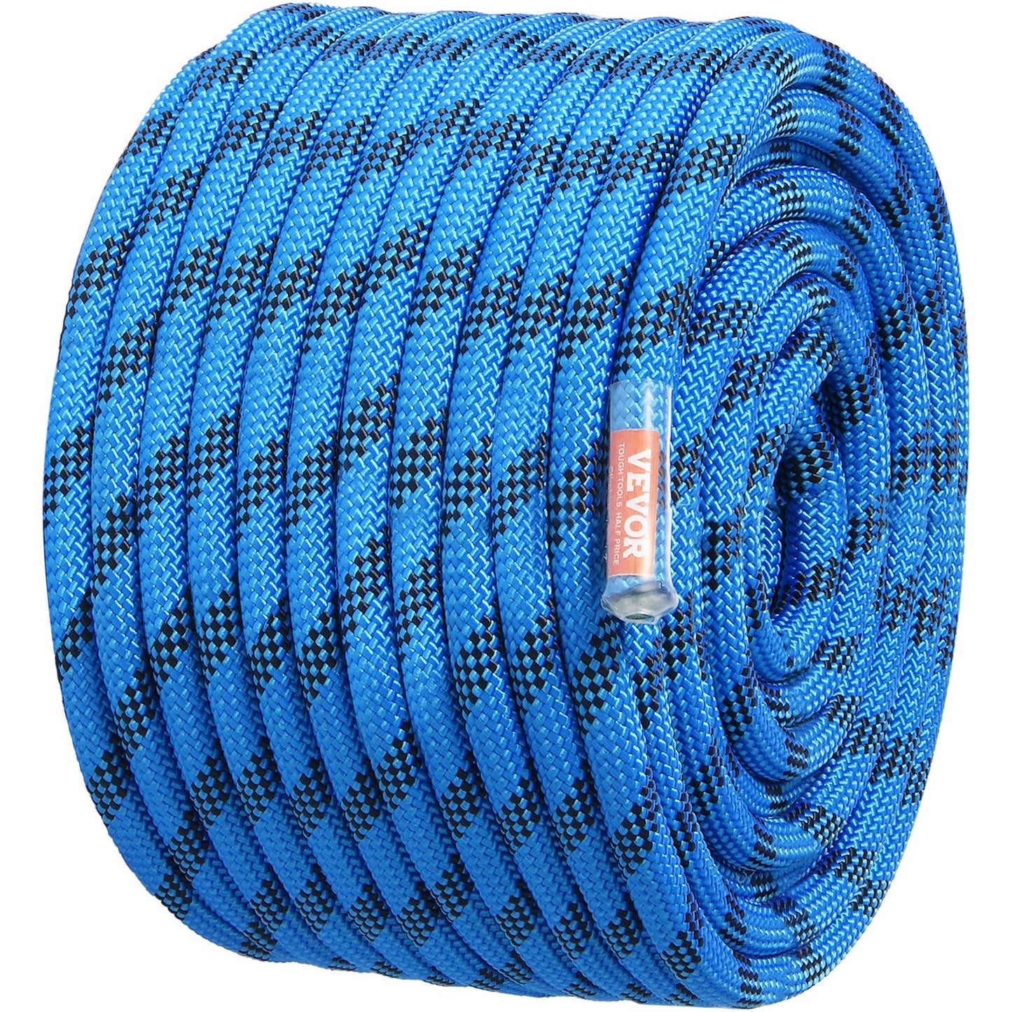 12.7mm Static Climbing Rope, 45.7M(150ft) Outdoor Rock Climbing Rope 30KN Breaking Tension, Fiber Rope with Steel Snap Hooks for Escape, Rappelling, Fire Rescue, Blue - Image 9