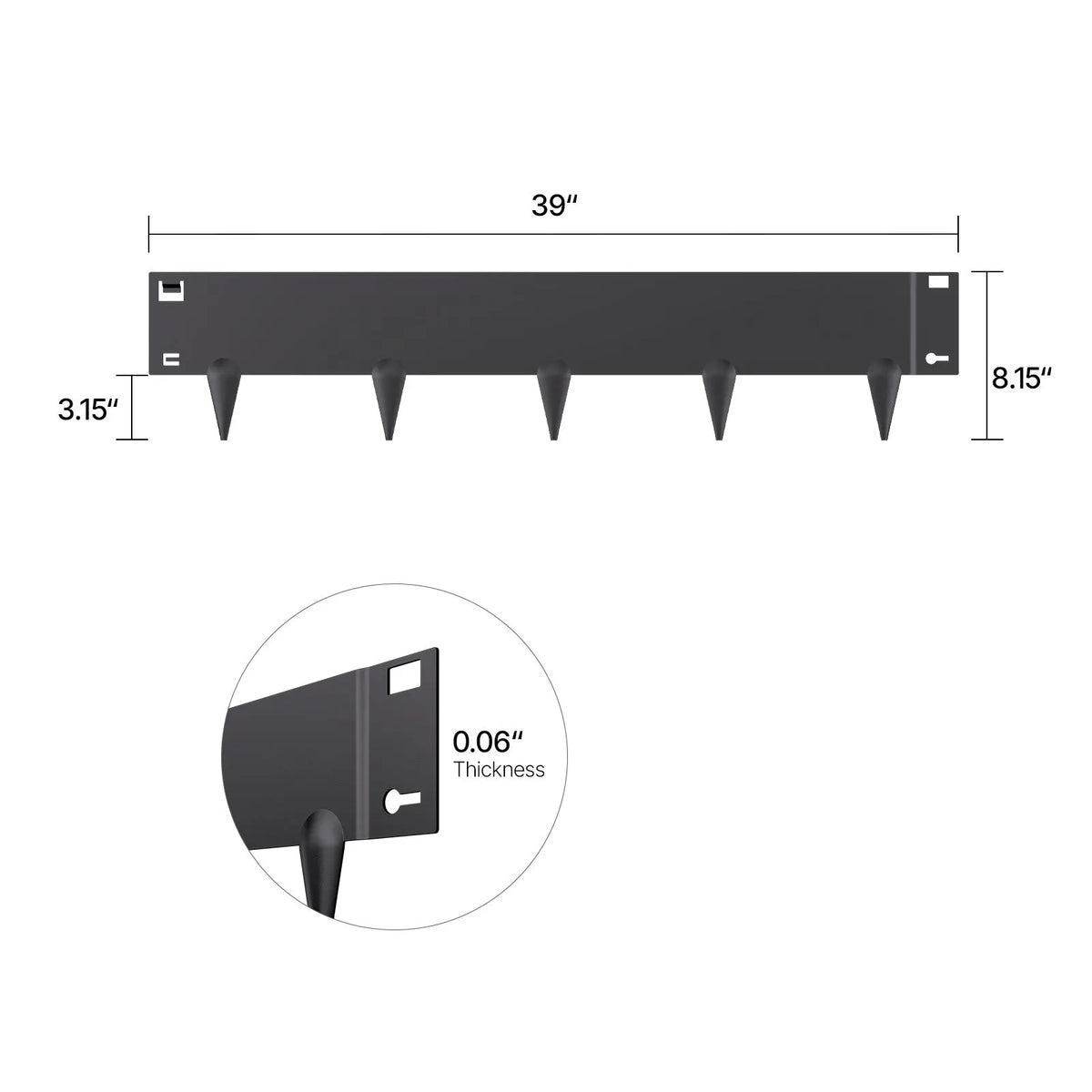 Steel Landscape Edging, 5 Packs 990 x 207 mm Rust-Resistant Metal Landscape Edging, Bendable Garden Edging Border, Heavy Duty Lawn Edging, Easy-to-Install, Flower Bed Yard Pathway Divider Black - Image 8