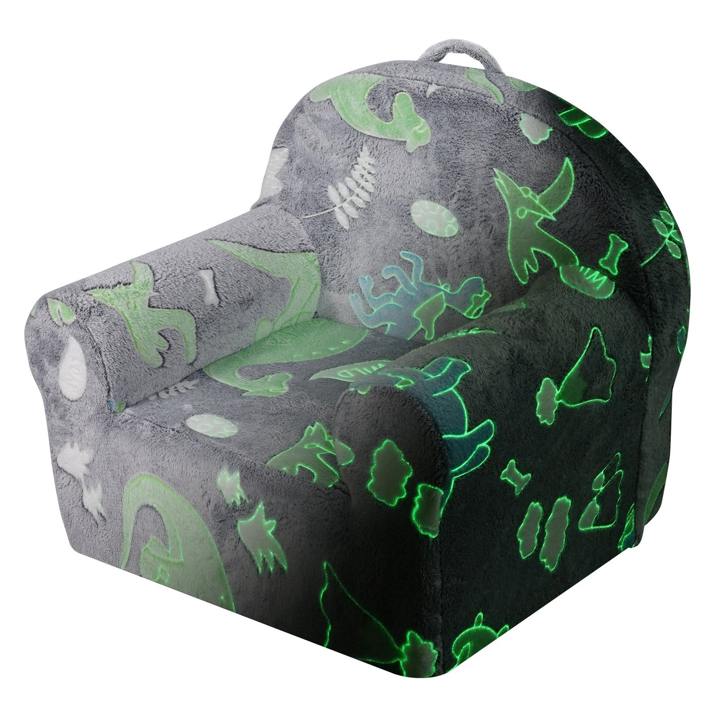 Toddler Chair Glow in the Dark Plush Baby Chair Playroom Furniture Grey - Image 9