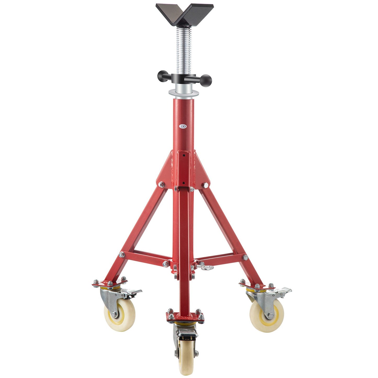Pipe Stand, Pipe Jack Stands with Casters Adjustable Height 28-52 Inch, V Head Pipe Stand 882 LB, Folding Portable Pipe Stands 1/8 to 12 Inch Pipe Supporting, Steel Jack Stand - Image 9
