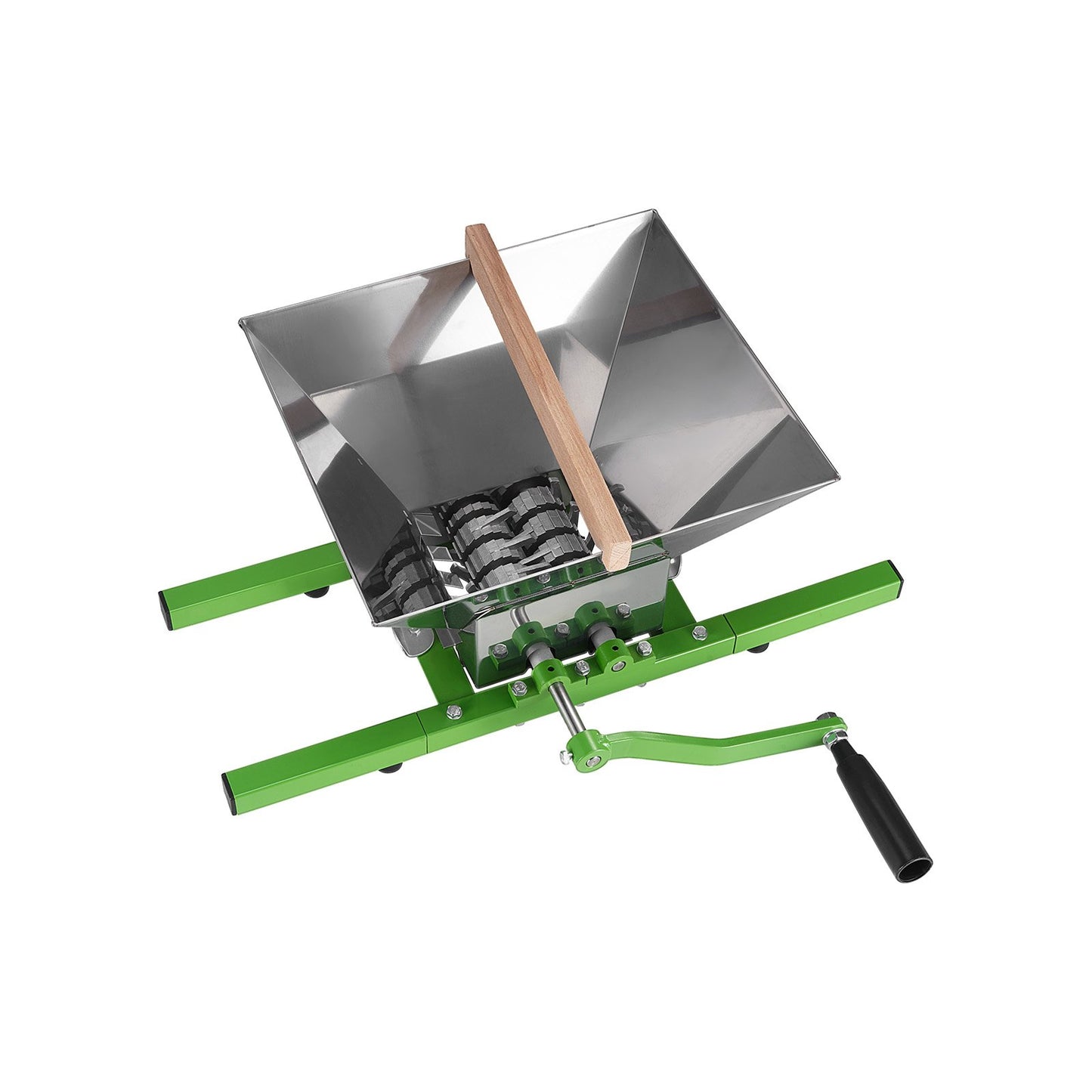 1.8 Gal/7L Fruit and Apple Crusher, Large Manual Grinder, Stainless Steel Fruit Scratter Pulper for Wine Cider Apple Grape Pressing, with Roller Handle for Kitchen Home, Green - Image 9