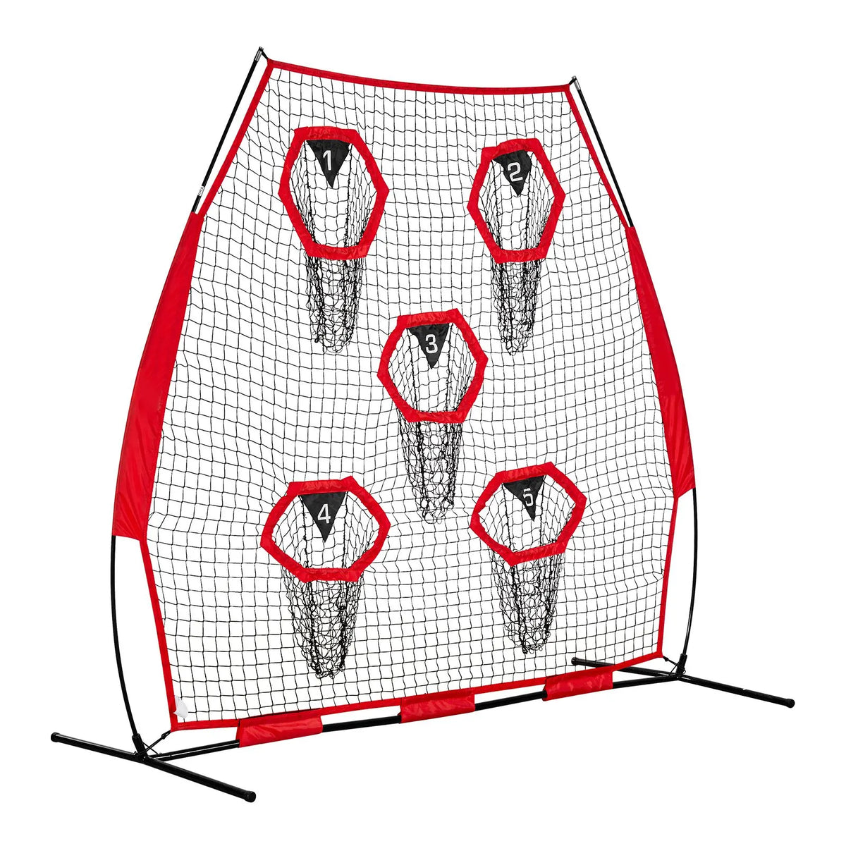 2133.6 x 2133.6mm Football Trainer Throwing Net, Training Throwing Target Practice Net with 5 Target Pockets, Knotless Net Includes Straps and Portable Carry Case, Improve QB Throwing Accuracy - Image 9