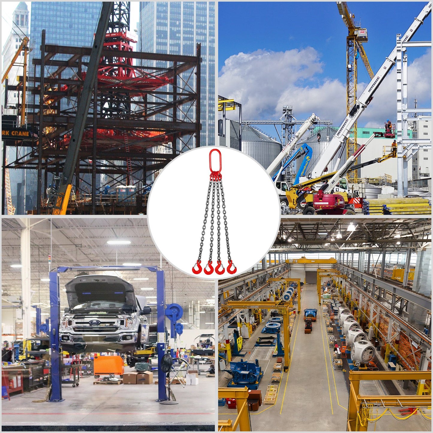 4 Legs Lifting Hook Chain Sling 2Mx8MM, 4T Lifting Chain Sling Legs Steel Factories Steel Powder Coating Lifting Chain High Temperature Resistance - Image 7