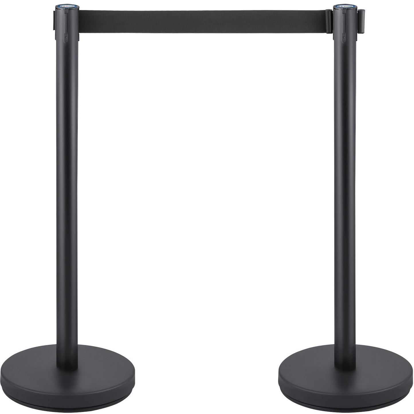 Crowd Control Stanchion, Set of 6 Pieces Stanchion Set, Stanchion Set with 6.6 ft/2 m Black Retractable Belt, Black Crowd Control Barrier with Concrete and Metal Base – Easy Connect Assembly - Image 9